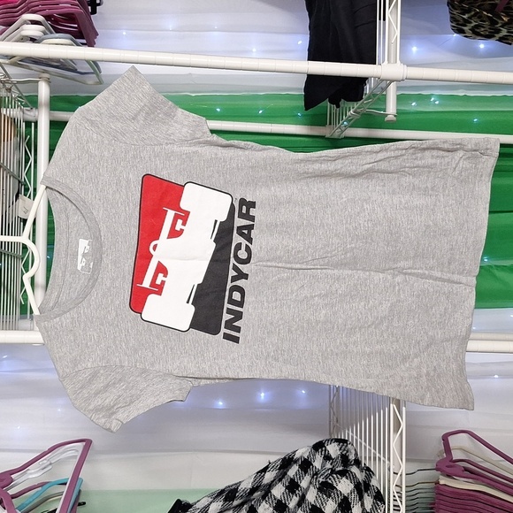 IndyCar Tops - INDYCAR SIZE MEDIUM FITTED T-SHIRT GRAY SIZE MEDIUM